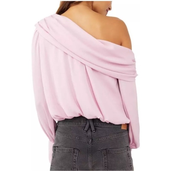 NWT Free People Purple Asymmetrical Long Sleeve Blouse - Picture 4 of 5